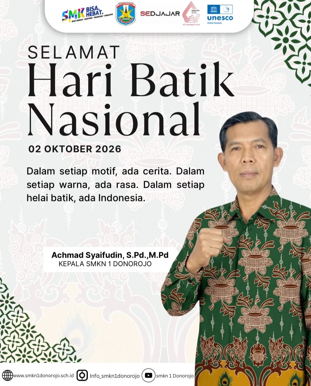SMKN 1 Donorojo Pacitan Peringati Hari Batik Nasional, Rawat Identitas Budaya Lewat Pesan Kebangsaan